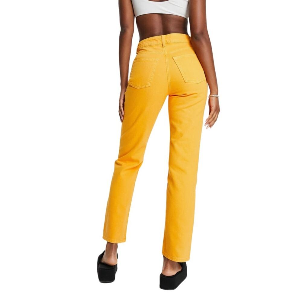 Topshop High Waist Dad Jeans Orange Women’s Sz 10 - Picture 4 of 7